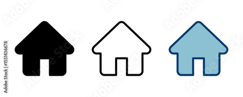 Home icon vector isolated on white background. House vector icon. Address