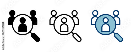 Hiring icon vector isolated on white background. Human resources concept. Recruitment. Search job vacancy icon. Hire. Find people icon
