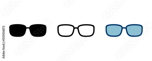 Glasses icon vector isolated on white background. Stylish Eyeglasses. Glasses vector. Optical concept