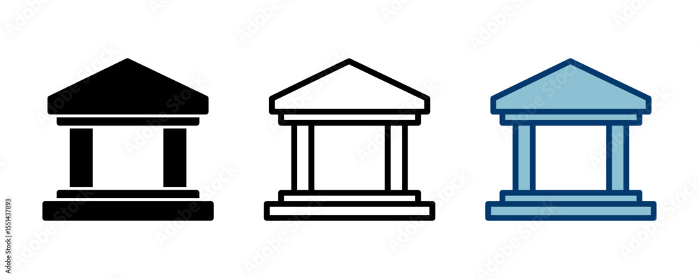 Bank icon vector isolated on white background. bank vector icon, museum, university Bank icon vector isolated on white background. bank vector icon, museum, university
