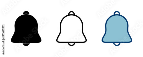 Bell Icon vector isolated on white background. Notification symbol. Bell vector icon