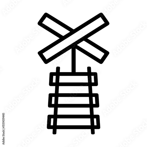 line railroad crossing icon on white background vector
Vector road icon on white background