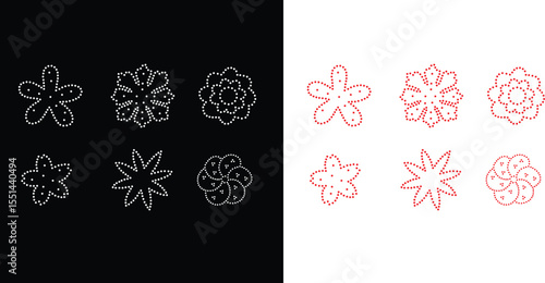 Abstract, beautiful flower rhinestone design, rhinestone, crystal glitter motif design.