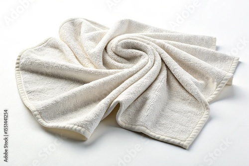 Clean crumpled towel isolated on white background