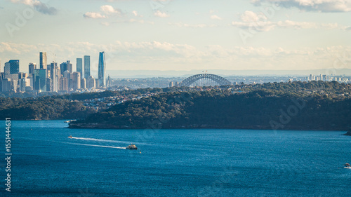 Photography Golden Hour Aerial drone view of Sydney with Manly Ferry