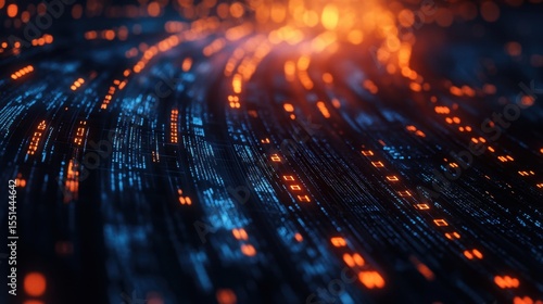 Dynamic data flow visualization digital space abstract art futuristic environment close-up view data connectivity concept