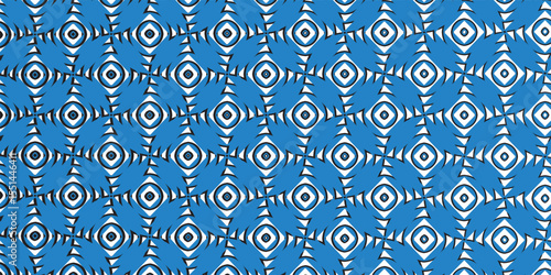 Blue Abstract Geometric Pattern with Symmetrical Repeating Triangular Elements vektor eps10