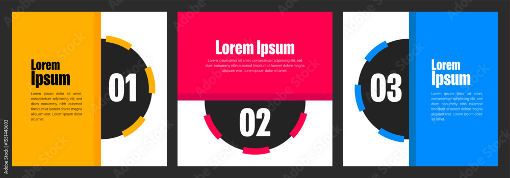 Fototapeta premium Business social media post banner template. Set of Editable square banner template design. Modern engaging banner with abstract circle elements. Square carousel post template for all social platforms.