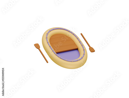 rafting icon 3d illustration render