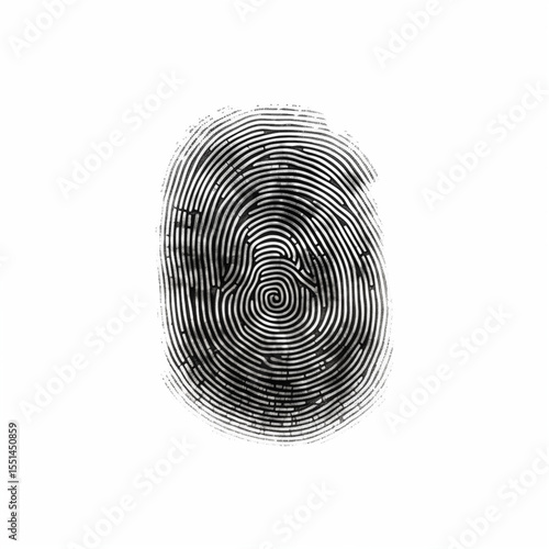 the fingerprint is isolated on a white background