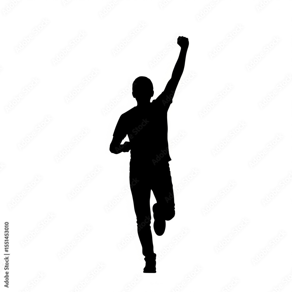 Silhouette of a Man Celebrating Victory Silhouette of a Man Celebrating Victory