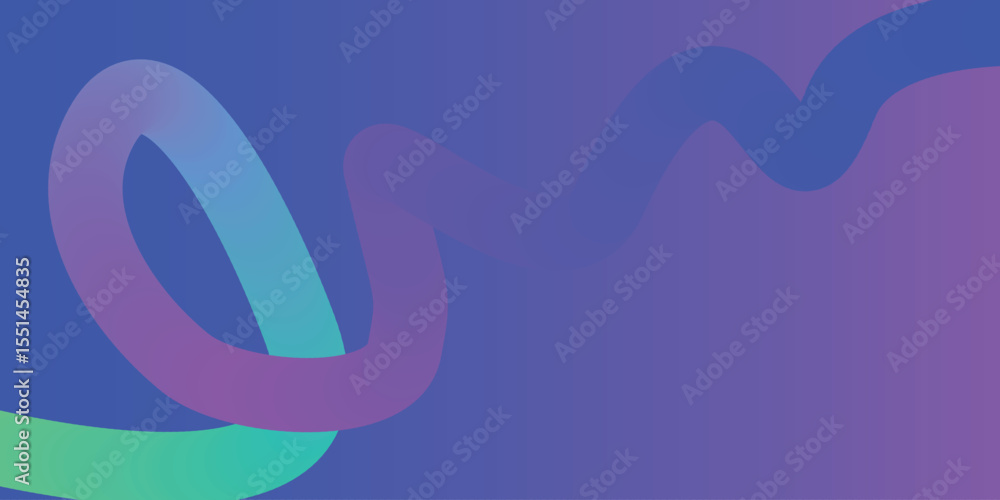 Obraz premium Abstract Wavy Ribbon Loop with Fluid Motion