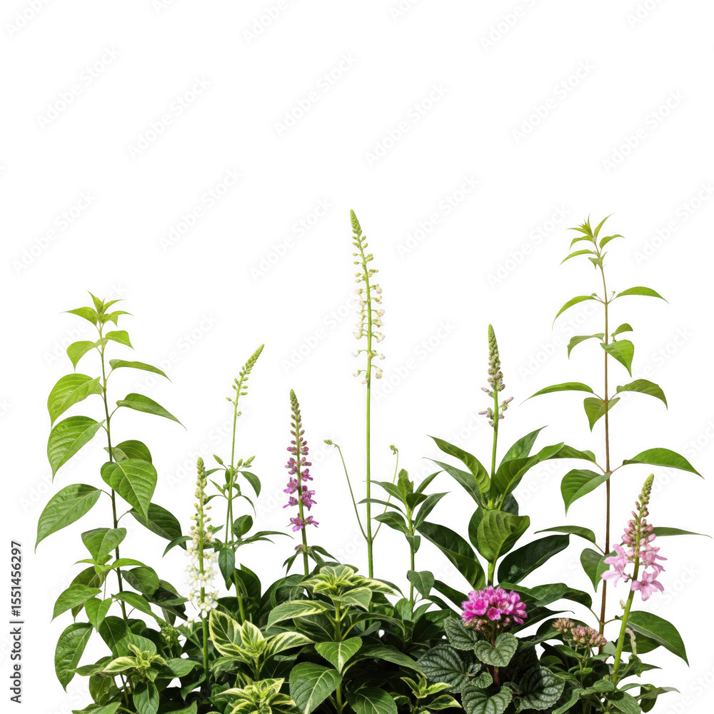Fototapeta premium Floral arrangements against a stark black backdrop showcase botanical diversity