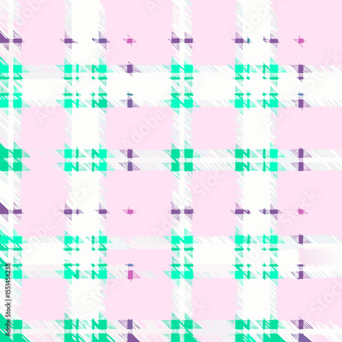 Vibrant tartan pattern in pink and green tones for playful design