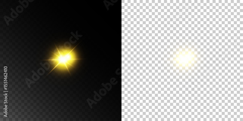 Glowing Christmas Star  with Magical Stardust, Bright Sparkle, and Transparent Light Effects for Holiday and New Year Designs