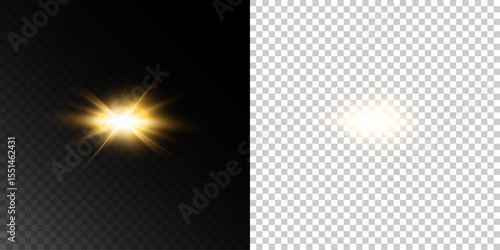 Glowing Christmas Star  with Magical Stardust, Bright Sparkle, and Transparent Light Effects for Holiday and New Year Designs