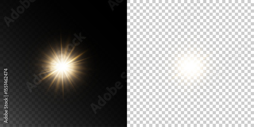 Glowing Christmas Star  with Magical Stardust, Bright Sparkle, and Transparent Light Effects for Holiday and New Year Designs