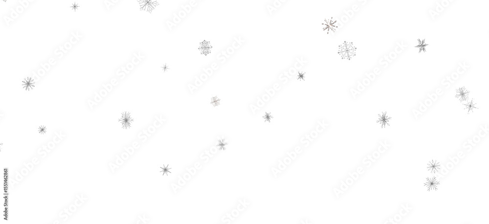 Fototapeta premium Winter Snow Symphony: Captivating 3D Illustration of Descending Snowflakes for Christmas