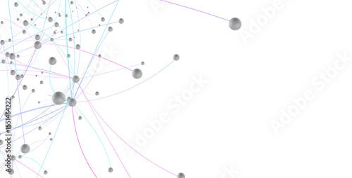 Abstract plexus blue geometry background. Digital technology network connection concept. 3D rendered illustration