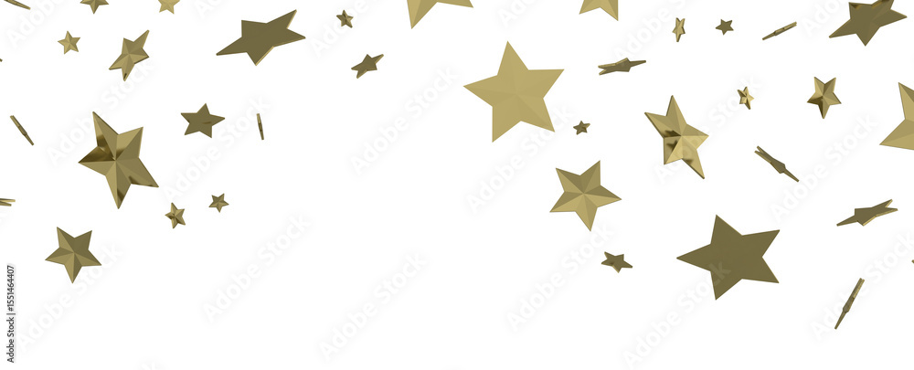 Fototapeta premium Ethereal Rain of Gold: Step into a Captivating 3D Stars Shower