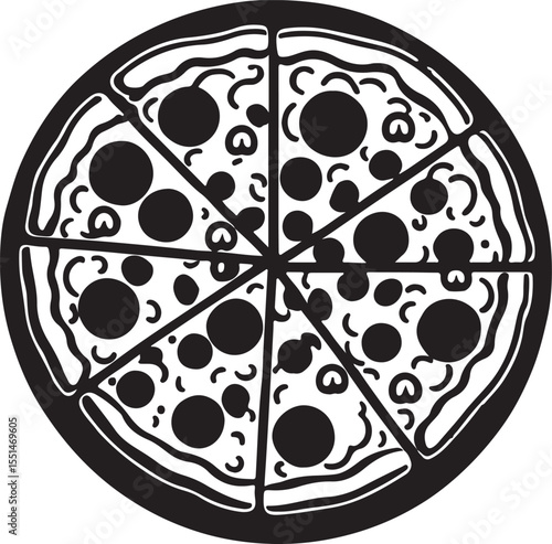 Silhouette Full Size Pizza Fast Food