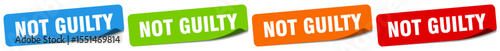 not guilty sticker. not guilty sticker set on white background