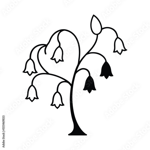 a snowbell tree with drooping bell shaped flowers 