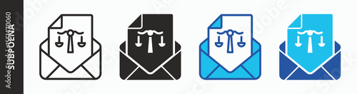 Subpoena icon illustration concept with mixed style