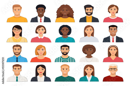 Faces of Humanity: A diverse tapestry of individuals, showcasing the varied faces and features of humanity, creating a vibrant representation of inclusivity and unity.