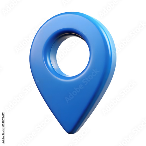3D location icon on transparent background 