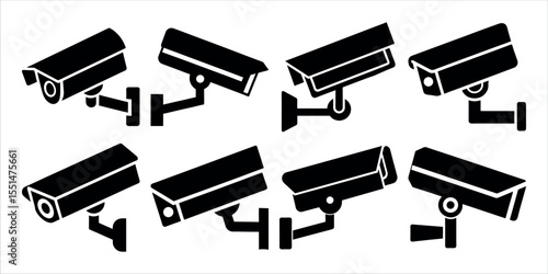 Vector art of security camera isolated on white background