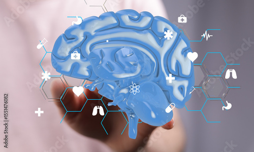 3D brain model with medical...