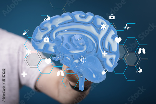 3D brain model with medical...