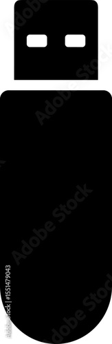 Black usb flash drive icon representing data storage and transfer