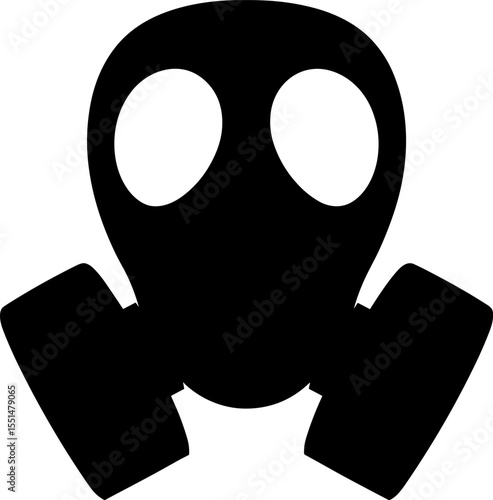Black gas mask silhouette representing safety and protection