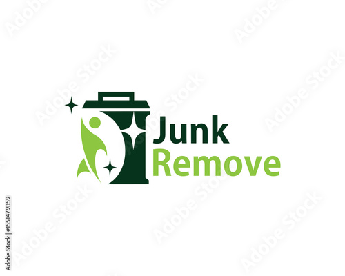 junk trash logo creative design concept removal clean icon