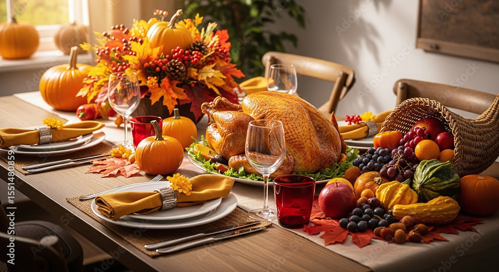 Fototapeta premium autumn table setting