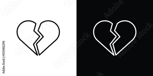 Broken heart icon vector, Symbol, logo illustrations