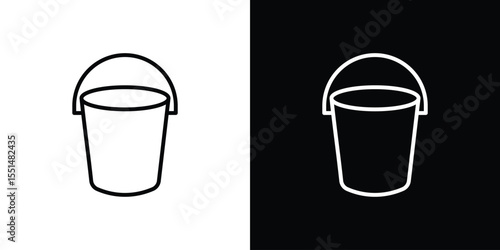 Bucket icon vector, line outline icon