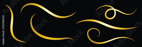 Luxury decoration text box golden brush element template design  file transparent . Vector Illustration . 