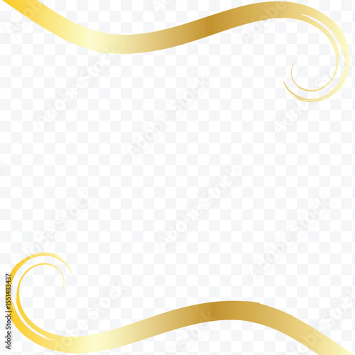 Luxury decoration text box golden brush element template design  file transparent . Vector Illustration . 