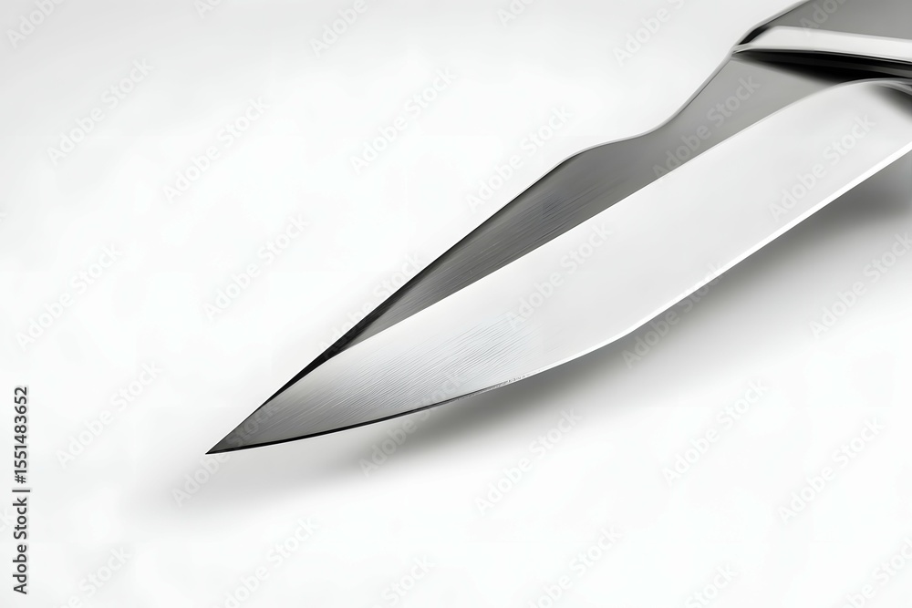 Obraz premium A glittering knife blade like a silver arrow, slicing through crisp modern design.