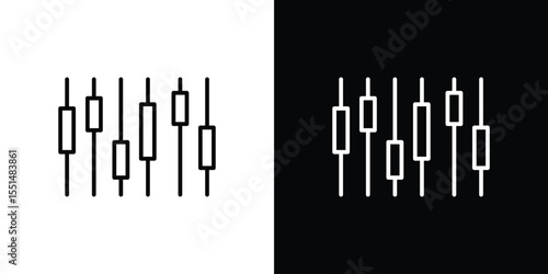 Chart candlestick icon vector, line outline icon