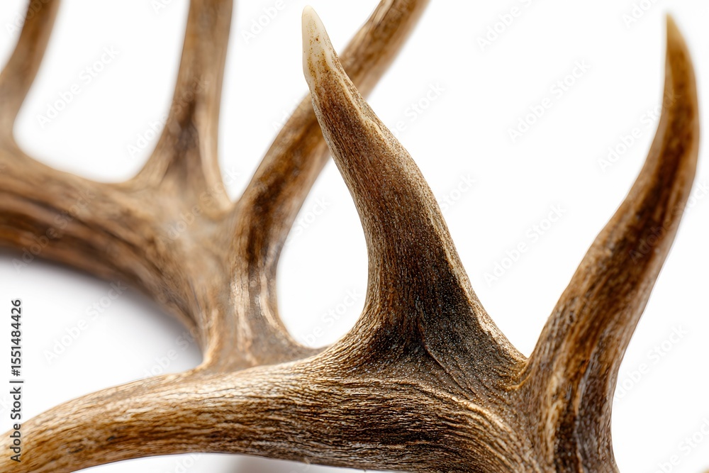Fototapeta premium A branded antler mine dripping with adventure, nature’s rugged whimper in studio light.