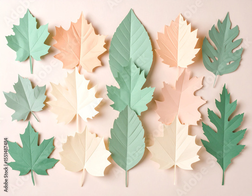Pastel Paper Leaves Autumn Fall Crafts Decoration