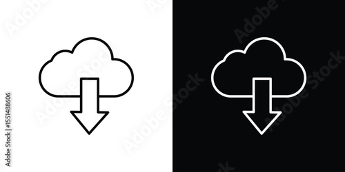 Download from Cloud icon vector, Symbol, logo illustrations