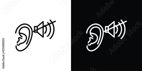 Ear deaf icon vector, Symbol, logo illustrations