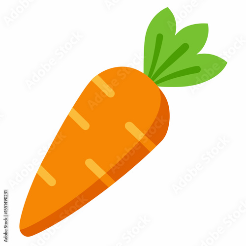Flat Illustration of an Orange Carrot simple stylized