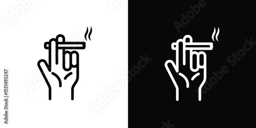 Hand holding cigarette icon vector, Symbol, logo illustrations