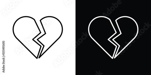 Heart Crack icon vector, Symbol, logo illustrations